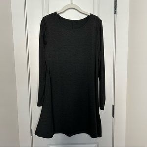SHEIN Dark Heather Grey Long-Sleeve T-Shirt Dress